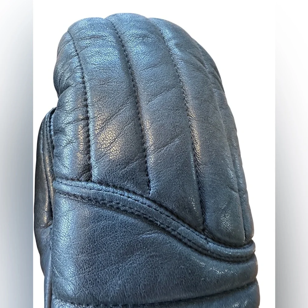 Gordini Ladies Medium Black Leather Ski Mittens Size M Winter Skiing Snow Gloves